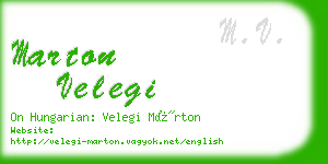 marton velegi business card